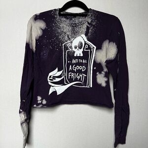 Nightmare Before Christmas Crop Long Sleeved Shirt